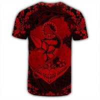 Hawaii Anchor Hibiscus Flower Vintage T Shirt Red - Polynesian Pride