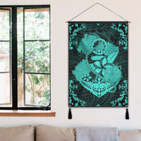 Hawaii Anchor Hibiscus Flower Vintage Hanging Poster - AH - Turquoise - Polynesian Pride