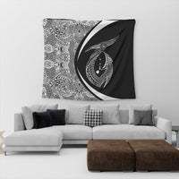 Hawaii Fish Hook Polynesian Tapestry - Circle Style White - AH - Polynesian Pride