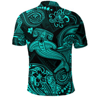 Hawaii Hammer Shark Polynesian Polo Shirt Unique Style Turquoise LT8 - Polynesian Pride
