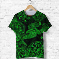 Hawaii Hammer Shark Polynesian T Shirt Unique Style Green LT8 - Polynesian Pride