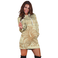 Hawaii Hibiscus Plumeria Kanaka Polynesian Vintage Hoodie Dress - AH - Polynesian Pride