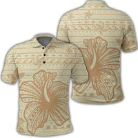 Hawaii Hibiscus Plumeria Kanaka Polynesian Vintage Polo Shirt Unisex Black - Polynesian Pride