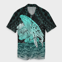 Hawaii Hibiscus Wale Polynesian Hawaiian Shirt - AH Unisex Black - Polynesian Pride