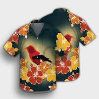Hawaii Honeycreeper Hibiscus Hawaiian Shirt - AH - Polynesian Pride