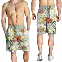 Hawaii Honu Chibi Sea Plumeria Men's Shorts - AH - Polynesian Pride