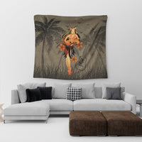 Hawaii Hula Girl Ukulele Plumeria Tapestry - AH - Polynesian Pride