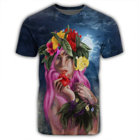 Hawaii Kanaka Colorful Hula Girl T Shirt Dinh Style - Polynesian Pride