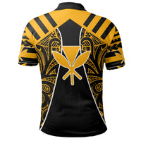 Hawaii Kanaka Football Jersey Polynesian Polo Shirt Black and Yellow Victor Style - Polynesian Pride