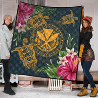 Hawaii Kanaka Turtle Hibiscus Plumerian Polynesia Premium Quilts - Alena Style - AH - Polynesian Pride