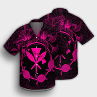 Hawaii Kanaka Turtle Hibiscus Polynesian Hawaiian Shirt - Anthea Style Pink - AH - Polynesian Pride