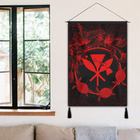 Hawaii Kanaka Turtle Hibiscus Polynesian Hanging Poster - Anthea Style Red - AH - Polynesian Pride