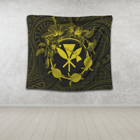 Hawaii Kanaka Turtle Hibiscus Polynesian Tapestry - Anthea Style Yellow - AH - Polynesian Pride
