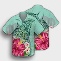 Hawaii Manta Ray Tropical Hibiscus Plumeria Hawaiian Shirt - AH - Polynesian Pride