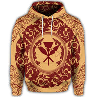 Hawaiian Map Classic Floral Hoodie Red - Polynesian Pride