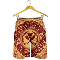 Hawaii Map Classic Floral Men's Shorts Red - AH - Polynesian Pride