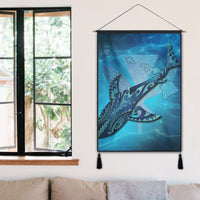 Hawaii Map Kanaka Galaxy Shark Hanging Poster - AH - Polynesian Pride