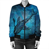 Hawaii Map Kanaka Galaxy Shark Bomber Jacket - AH - Polynesian Pride