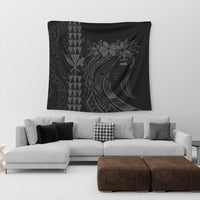 Hawaii Map Kanaka Polynesian Hula Girl Tapestry Grey - AH - J5C - Polynesian Pride