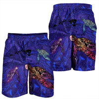 Hawaii Map Kanaka Turtle Men's Shorts - Volcano Style - Galaxy - AH - Polynesian Pride