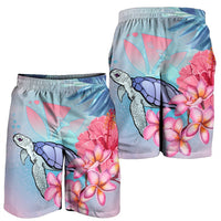 Hawaii Map Kanaka Turtle Galaxy Night Plumeria Hibiscus Men's Shorts - AH - Polynesian Pride