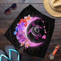 Hawaii Map Moon Star Turtle Plumeria Hibiscus Men's Shorts - AH Art - Polynesian Pride