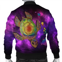 Hawaii Map Turtle Galaxy Bomber Jacket - AH - Purple - Polynesian Pride
