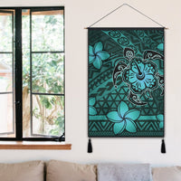 Hawaii Mix Polynesian Turtle Plumeria Hanging Poster - AH - Nick Style - Turquoise - Polynesian Pride