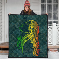 Hawaii Monstera Kalo Hula Girl Kanaka Maoli Premium Quilts - AH - Polynesian Pride