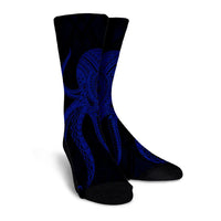 Hawaii Octopus KaKau Polynesian Crew Socks - Blue - AH - Polynesian Pride