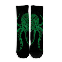 Hawaii Octopus KaKau Polynesian Crew Socks - Green - AH - Polynesian Pride