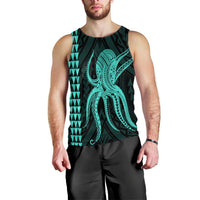 Hawaii Octopus KaKau Polynesian Tank Top - Turquoise - AH Black - Polynesian Pride