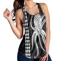 Hawaii Octopus KaKau Polynesian Racerback Tank - White - AH - Polynesian Pride