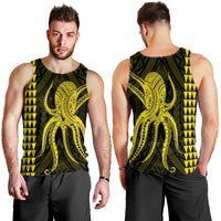 Hawaii Octopus KaKau Polynesian Tank Top - Yellow - AH - Polynesian Pride