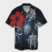 Hawaii Ohana Turtle Hibiscus Galaxy Hawaiian Shirt - AH Unisex Black - Polynesian Pride
