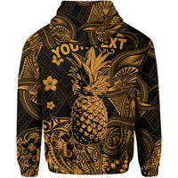 Custom Hawaii Pineapple Polynesian Zip Hoodie Unique Style Gold LT8 - Polynesian Pride