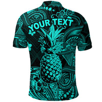 Custom Hawaii Pineapple Polynesian Polo Shirt Unique Style Turquoise LT8 - Polynesian Pride
