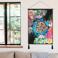 Hawaii Plumeria Hibiscus Wave Turtle Hanging Poster - AH - Polynesian Pride