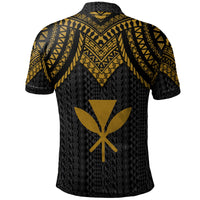 Hawaii Custom Polo Shirt Polynesian Armor Style Gold - Polynesian Pride