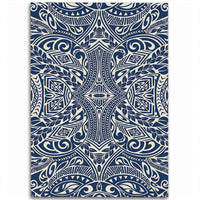 Hawaii Polynesian Culture Blue White Area Rug - AH Luxurious - Polynesian Pride