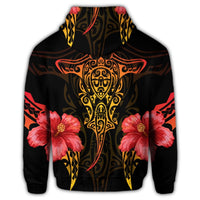 Hawaiian Polynesian Hibiscus Animal Hoodie - Polynesian Pride