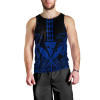 Hawaii Polynesian Kanaka Kakau Tank Top - Alan Style Blue - AH Black - Polynesian Pride