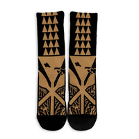 Hawaii Polynesian Kanaka Kakau Crew Socks - Alan Style Gold - AH - Polynesian Pride