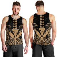 Hawaii Polynesian Kanaka Kakau Tank Top - Alan Style Gold - AH - Polynesian Pride