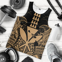 Hawaii Polynesian Kanaka Kakau Tank Top - Alan Style Gold - AH - Polynesian Pride