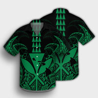 Hawaii Polynesian Kanaka Kakau Hawaiian Shirt - Alan Style Green - AH - Polynesian Pride