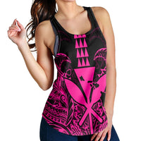 Hawaii Polynesian Kanaka Kakau Racerback Tank - Alan Style Pink - AH - Polynesian Pride
