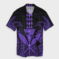 Hawaii Polynesian Kanaka Kakau Hawaiian Shirt - Alan Style Purple - AH Unisex Black - Polynesian Pride