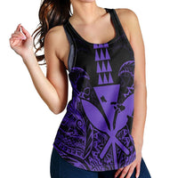 Hawaii Polynesian Kanaka Kakau Racerback Tank - Alan Style Purple - AH - Polynesian Pride