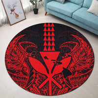Hawaii Polynesian Kanaka Kakau Round Carpet - Alan Style Red - AH - Polynesian Pride